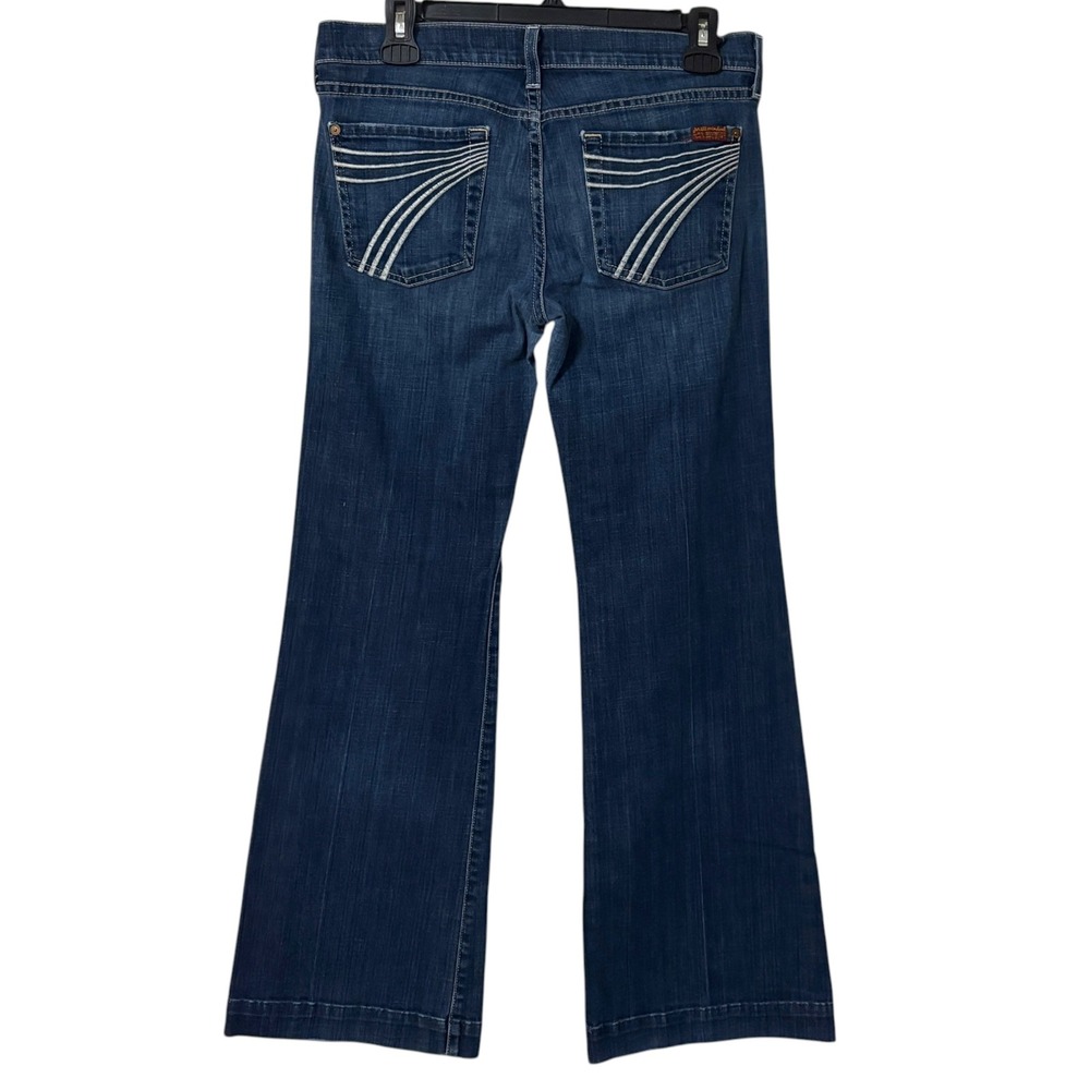 7 For All Mankind NEW Womens 29 Dojo Flare Jeans Blue Medium Wash Slim Illusion